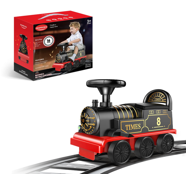 Kids Eelectric Ride On Train Toy Car With Track Toy 6 Wheels Extra Music 3-Color Light -2018C