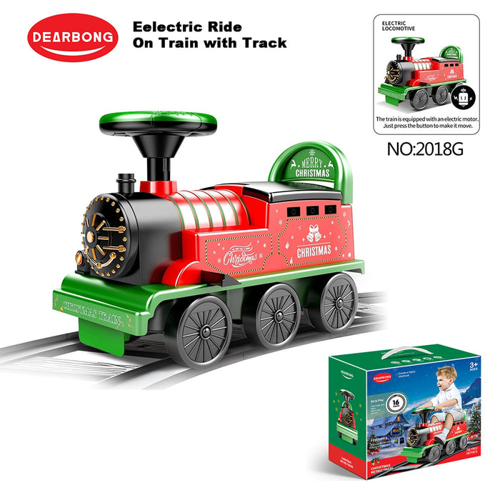 Kids Ride On Train Eelectric Toy Car With Track Extra Music 3-Color Light -2018G