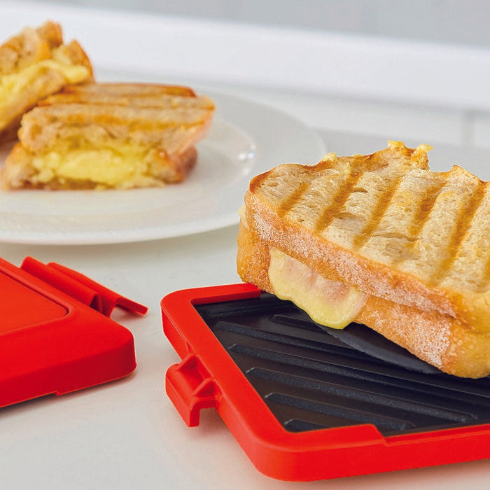 Red Microwave Toastie Crispy Toaster Toasted Sandwich Press Maker AU STOCK