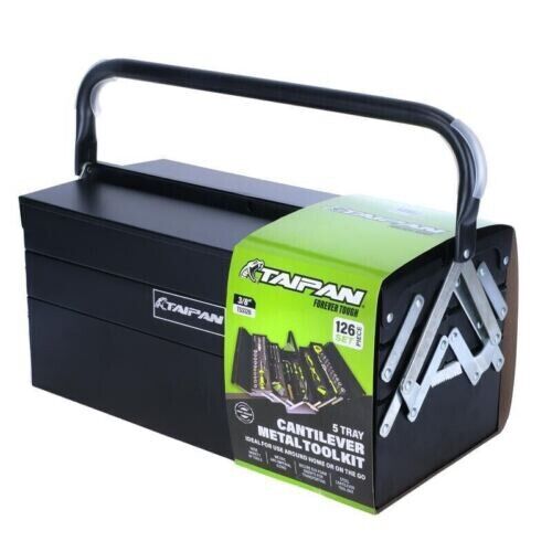 Taipan Assorted Range126PCE Hand Tools Set Metal transportable case Handyman AU