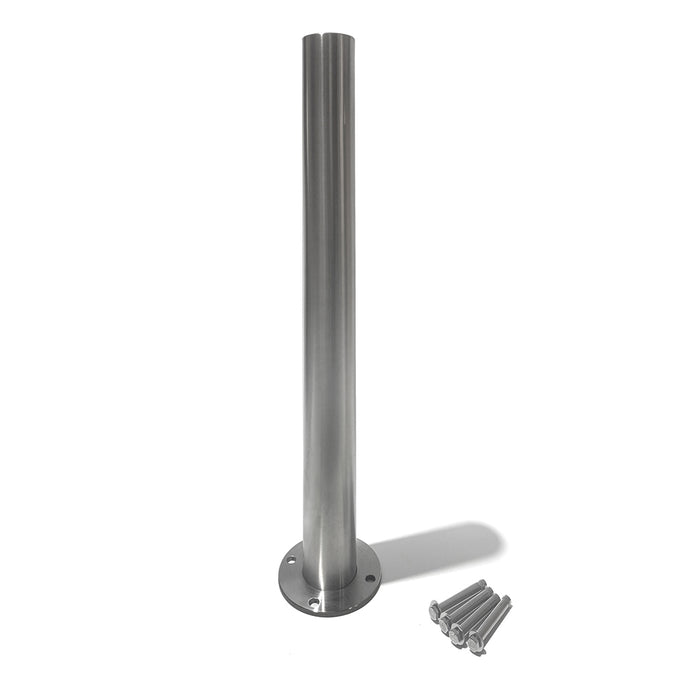 Stainless Steel Surface Mounted Bollard 90 x ⌀9cm Carpark Barrier Heavy-duty