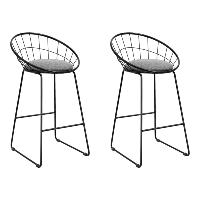 Artiss 2x Bar Stools Padded Seat Metal