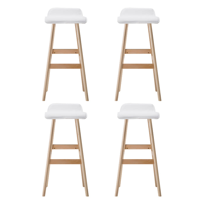 Artiss 4x Bar Stools Wooden Stool White