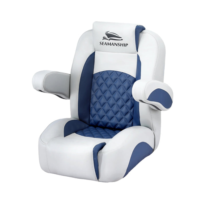 Seamanship Reclining Captain Boat Seat 90°-155° Recline, 19cm Thick Cushion