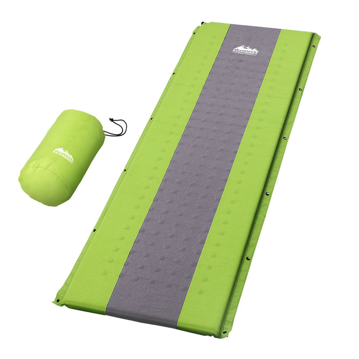 Single Self Inflating Mattress Weisshorn Air Bed Pad Camping Sleeping Mat Green