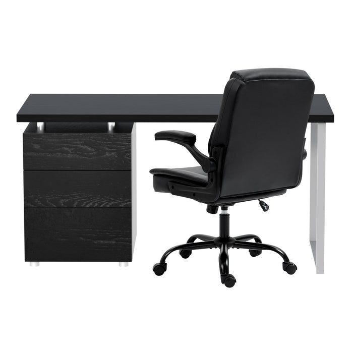 Artiss Computer Desk Executive Office Chairs Sets Black