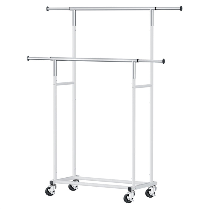 Artiss Clothes Rack Double Rod Airer Rail Coat Stand Adjustable Hanger