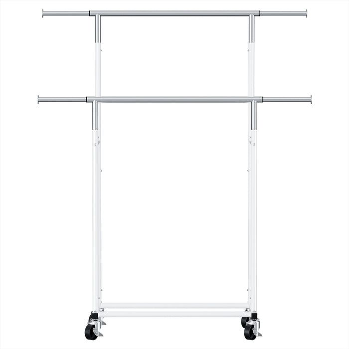 Artiss Clothes Rack Double Rod Airer Rail Coat Stand Adjustable Hanger