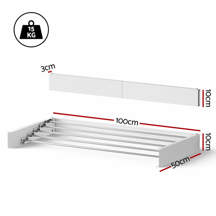 Artiss Clothes Rack Wall Mounted Airer Foldable White