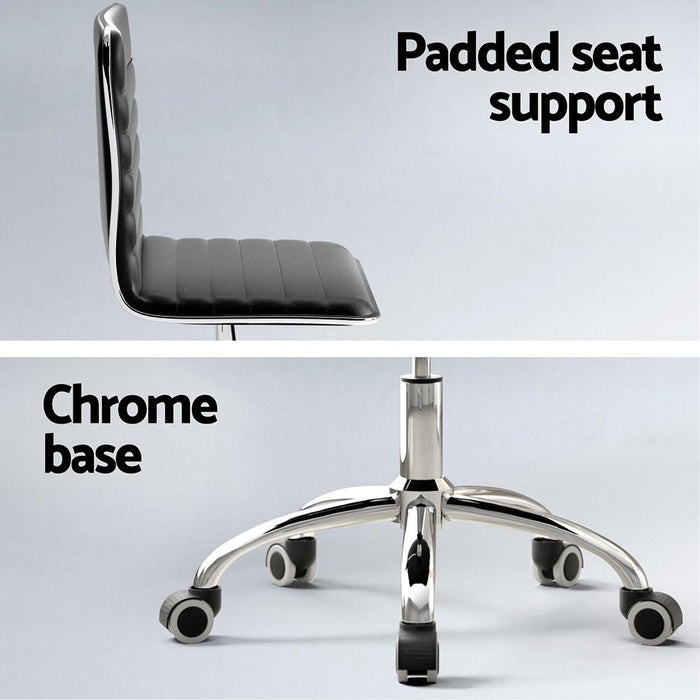 Artiss Computer Desk Office Chair PU Leather Set Foldable Home Study Table Black