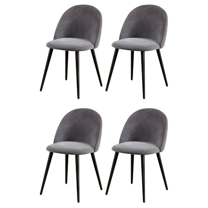 Artiss Dining Chairs Set of 4 Velvet Solid Curved Dark Grey