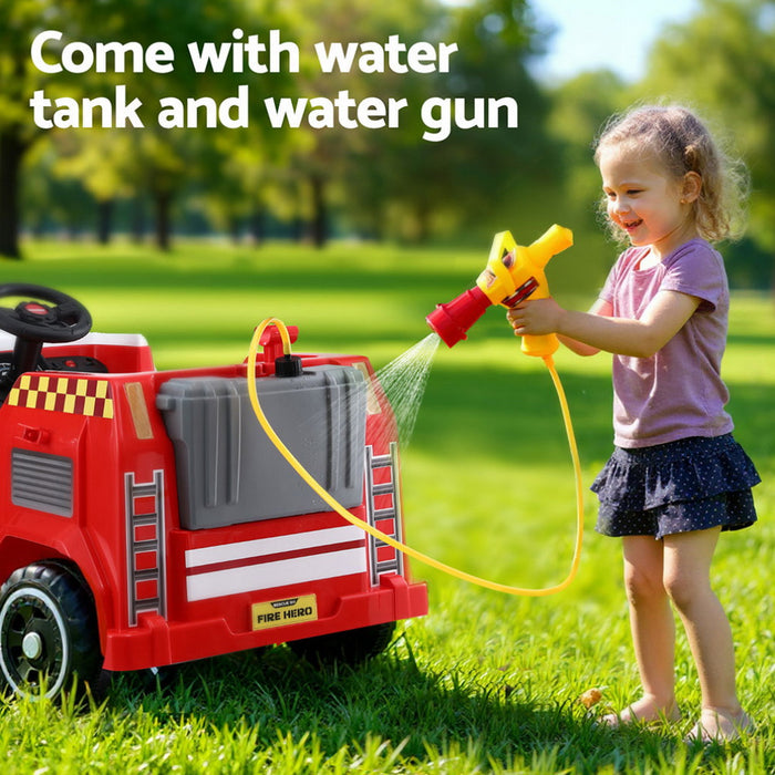 Rigo Kids Ride On Car Electric Fire Engine Fighting Truck with Water Gun Music