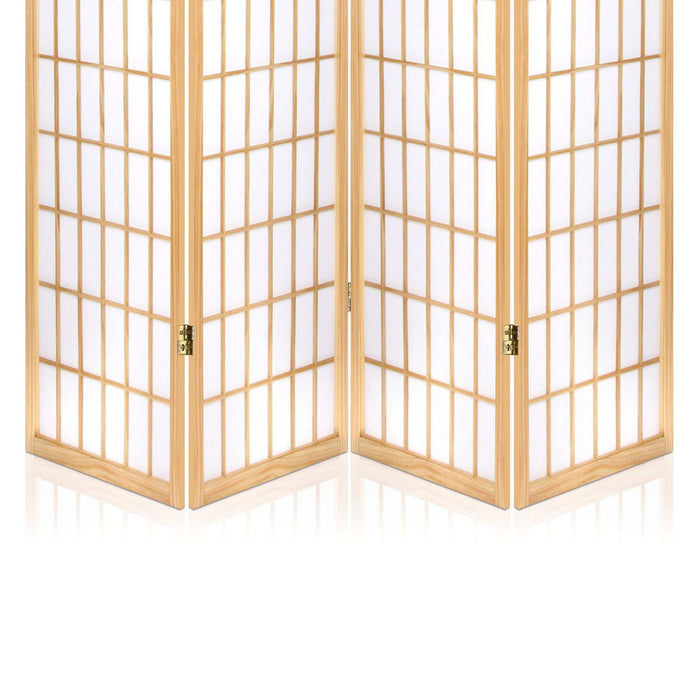 Artiss 4 Panel Room Divider Screen 174x179cm Natural
