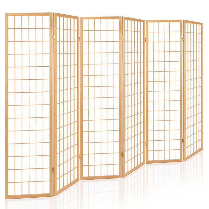 Artiss 6 Panel Room Divider Screen 261x179cm Natural