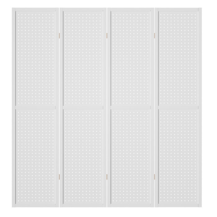 Artiss 4 Panel Room Divider Screen 164x170cm Pegboard White