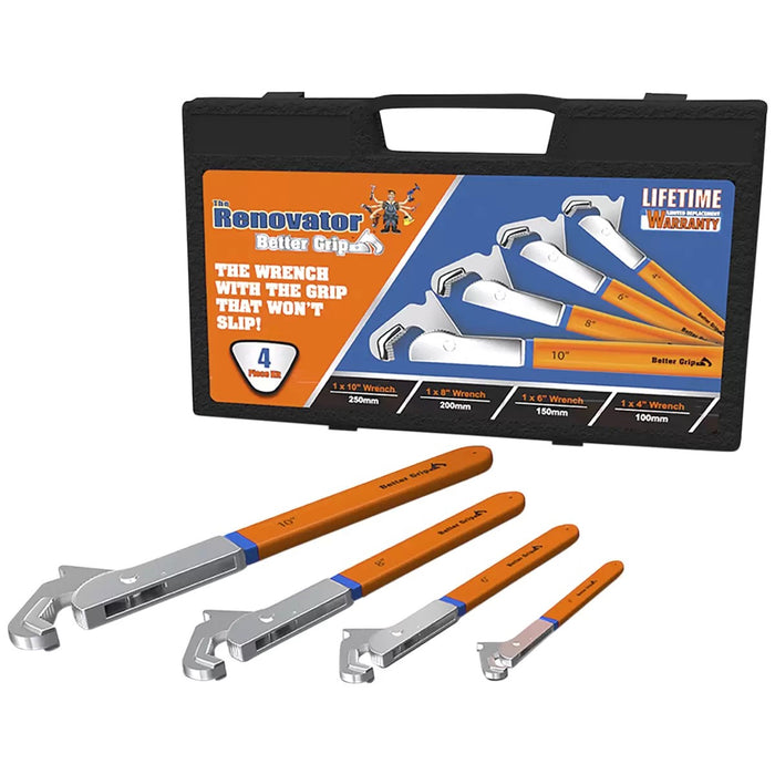 The Renovator Wrench 4 Pcs Tool Set With Carry Case Better Grip Spanner Ratchet