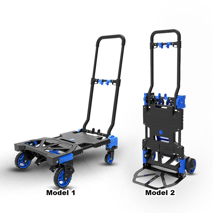 Aluminium Trolley Cart 70-137KG Foldable 2-In-1 Design Adjustable AU 4 wheel cart (Capacity 137kg), 2 wheel dolly (Capacity 70kg)