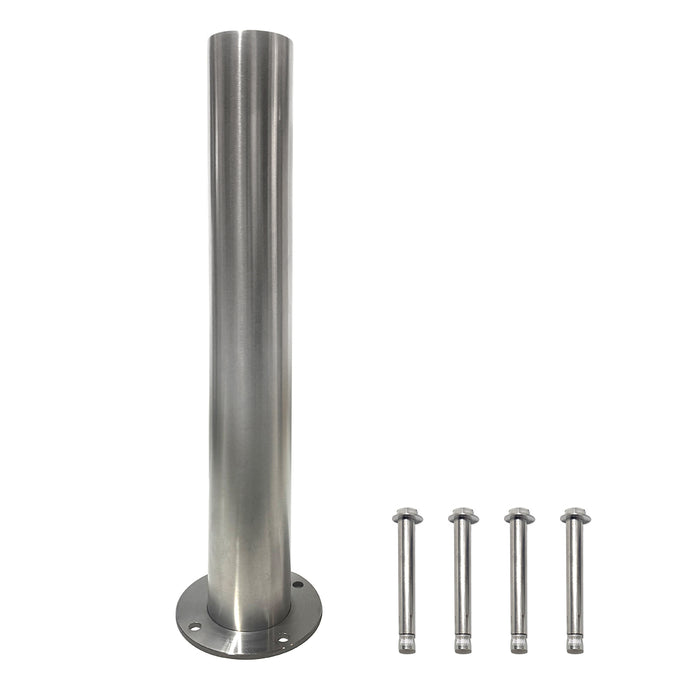 Stainless Steel Surface Mounted Bollard 90x⌀11.4cm Carpark Barrier Heavy-duty