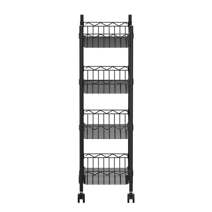 Artiss 4-Tier Shelving Unit Adjustable Garage Storage Kitchen Rack With Wheels
