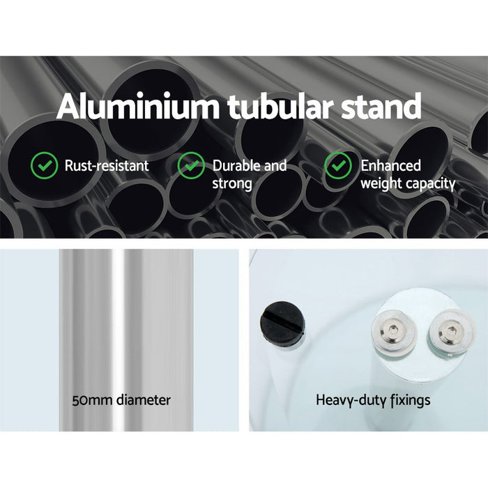 Artiss Coffee Table Oval Tempered Glass Side End Beside Tables Cafe 45cm