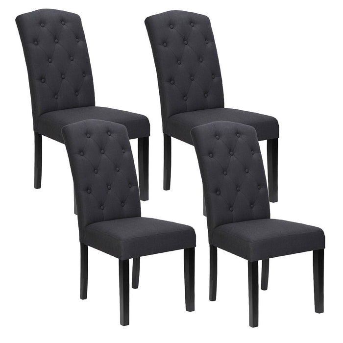 Artiss Dining Chairs Set of 4 Linen Parsons Chair Dark Grey