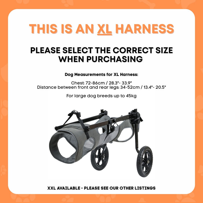 Rooster Farms Large Dog Wheelchair XL Harness - Adjustable Back Leg Aid