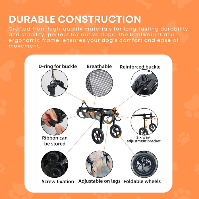 Rooster Farms Large Dog Wheelchair XL Harness - Adjustable Back Leg Aid