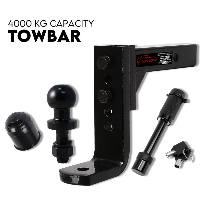 Adjustable Tow Bar Hitch Black Towbar Ball Height Tow Hitch Ball Towbar Drop Mount Tongue Trailer Tow Bar 4000KG