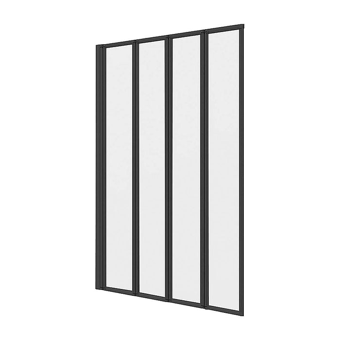 4 Fold Black Folding Bath Shower Screen Door Panel 1000 x 1400mmHigh Quality