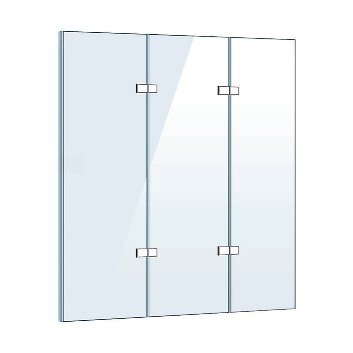 3 Fold Chrome Folding Bath Shower Screen Door Panel 1300mm x 1400mmHigh Quality
