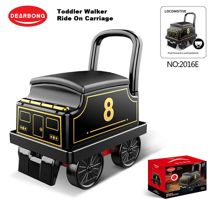 Kids Ride On Toy Train Carriage Toddler Walker Car 4 stable wheels Stories Songs Animal And Train Sounds-2016E