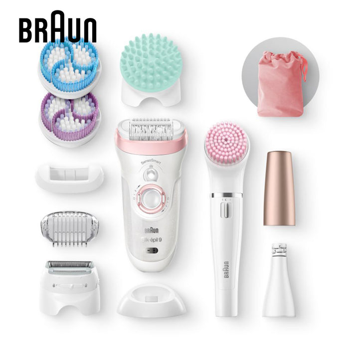 Braun 9pcs Beauty Set Shave For Wet & Dry Epilator Women Face Body & Leg AU STOCK