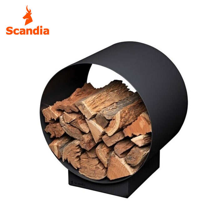Scandia Wood Log Rack Storage Round Fireplace up to 40kg 45cm Firewood Holder