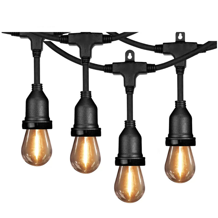 Feit 14.6m / 48ft Filament String Lights Set 24 LED Bulb+2 Spare Outdoor Or Indoor