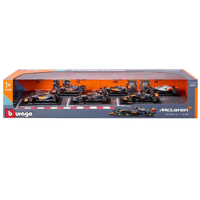 Burago 1:43 Formula Racing Die Cast With Plastic Part Mclaren 6 Pack Car Model