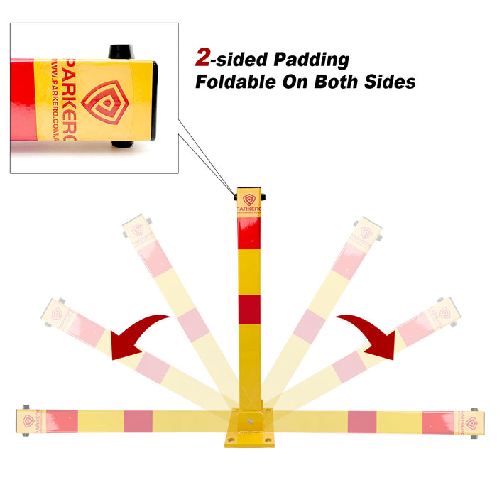 Square Fold-down Bollard Red Parking Barrier 2 Key teyp Vehicle Security