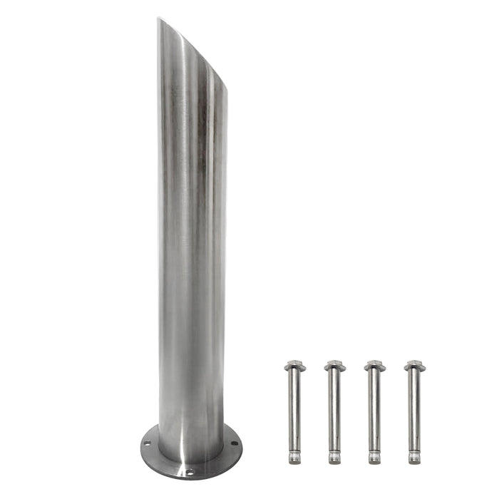 Stainless Steel Surface Mounted Bollard 90x⌀14cm Heavy-duty Carpark Barrier