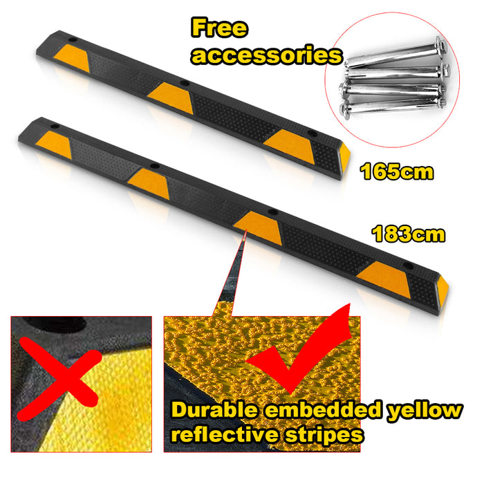 Rubber Wheel Stops Parking Guide Blocks 165/183cm  Wheel Driveway Stopper AU