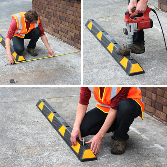 Rubber Wheel Stops Parking Guide Blocks 165/183cm  Wheel Driveway Stopper AU