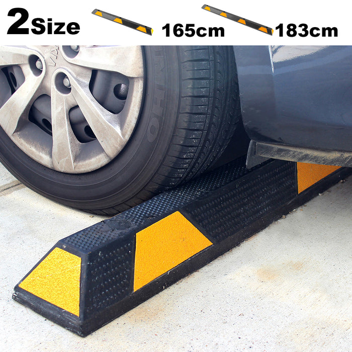 Rubber Wheel Stops Parking Guide Blocks 165/183cm  Wheel Driveway Stopper AU