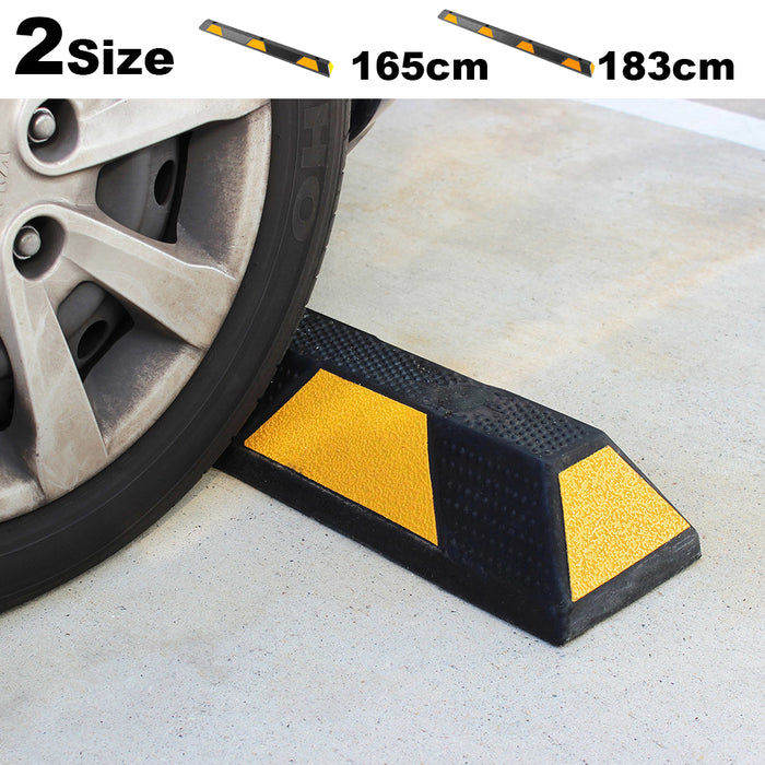 Rubber Wheel Stops Parking Guide Blocks 165/183cm  Wheel Driveway Stopper AU