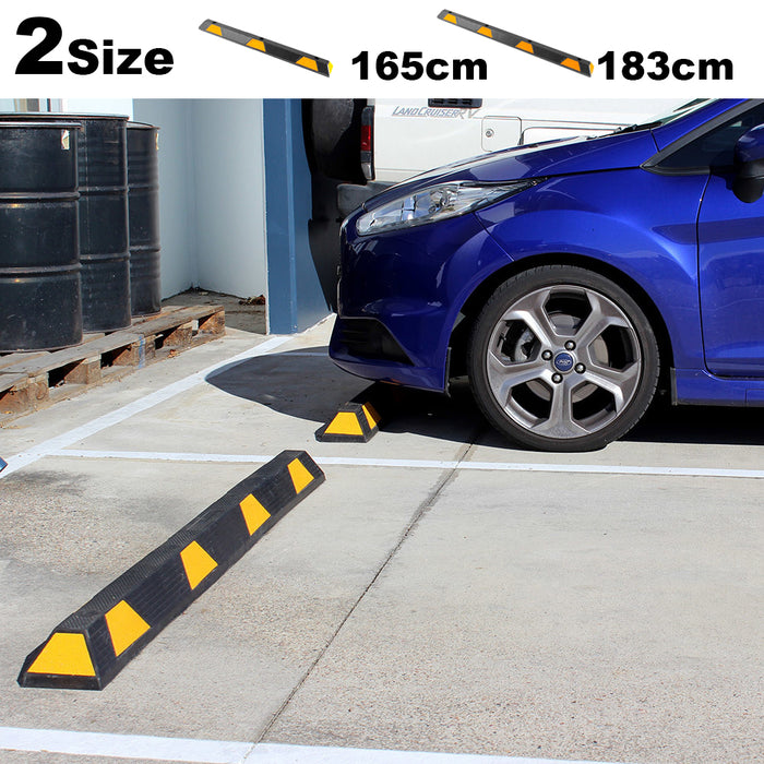 Rubber Wheel Stops Parking Guide Blocks 165/183cm  Wheel Driveway Stopper AU