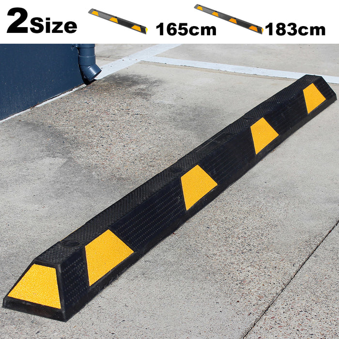 Rubber Wheel Stops Parking Guide Blocks 165/183cm  Wheel Driveway Stopper AU