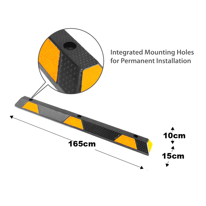 Rubber Wheel Stops Parking Guide Blocks 165/183cm Wheel Driveway Stopper AU