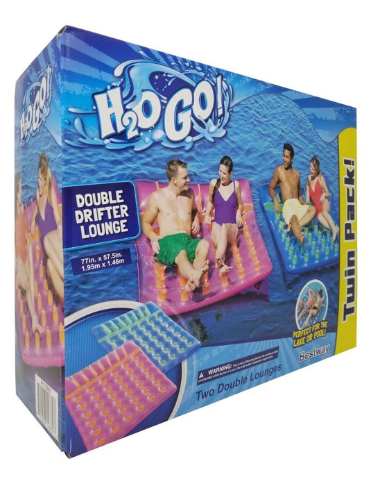 Bestway Twin Pack Sport Inflatable Tube Rafts Doughnut Pool Coolerz Rapid Rider