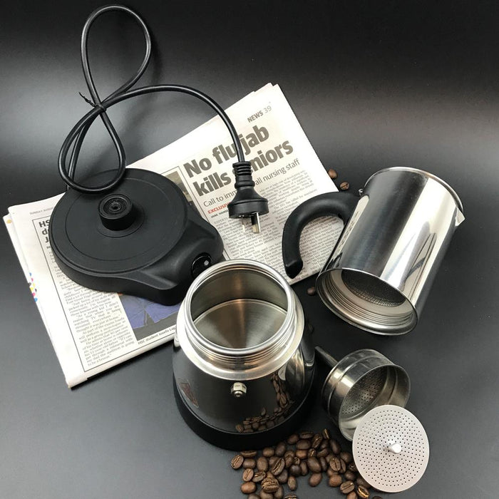 Stainless Steel Electric Espresso Moka Coffee Maker 6Cups Italian Classic AU STOCK