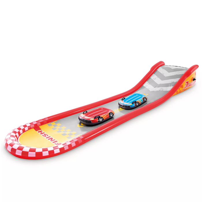 Intex 5.61m Inflatable Racing Fun Outdoor Water Slide Track With 2 Surf Riders