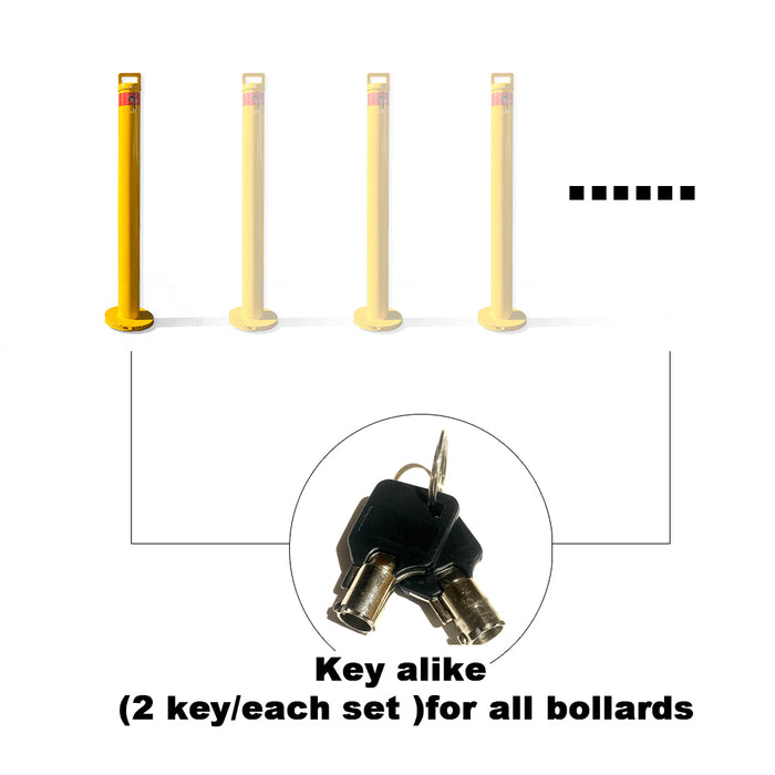 Removable Surface Mount Twist Type Bollard Lock Safety Barrier Vehicle Security 103cm x 90mm