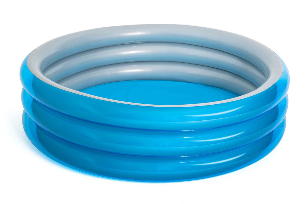 BESTWAY Kids 3-Ring Round 2.01m Big Metallic Kids Blue Inflatable Pool