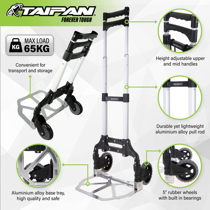 Taipan Cart Foldable Adjustable Trolley Aluminium 2-In-1 Design 65-125KG AU
